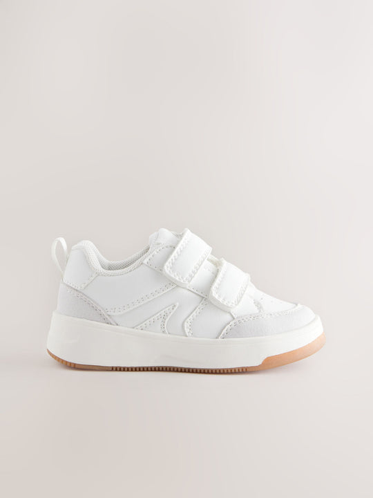 White Standard Fit (F) Touch Fastening Two Strap Trainers