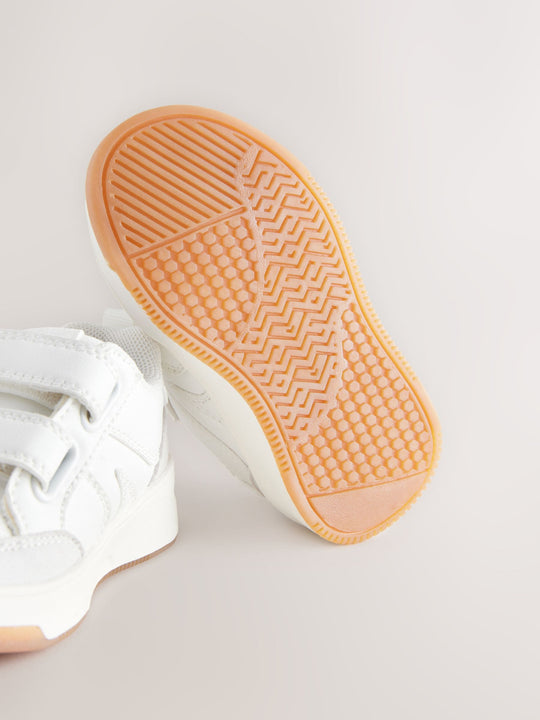 White Standard Fit (F) Touch Fastening Two Strap Trainers
