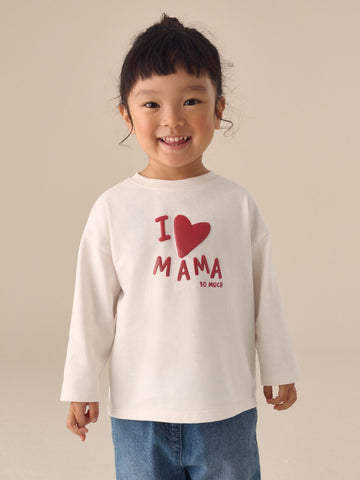 Ecru White Mama Long Sleeve Slogan Top (3mths-7yrs)