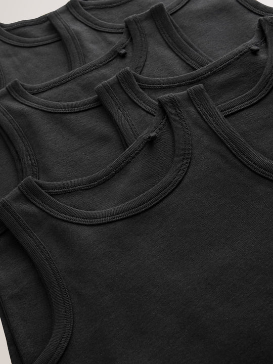 Black Vests 5 Pack (1.5-16yrs)