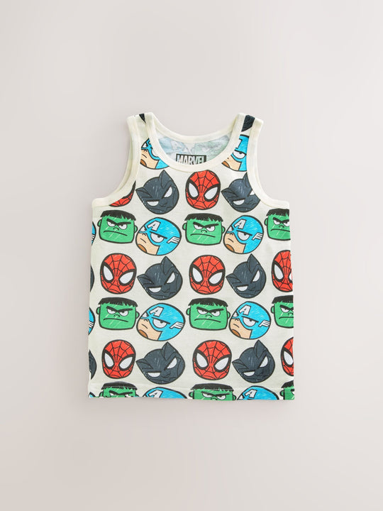 Multi Marvel 100% Cotton Vests 3 Pack (1.5-12yrs)