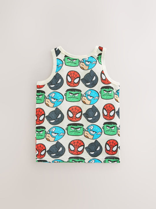 Multi Marvel 100% Cotton Vests 3 Pack (1.5-12yrs)