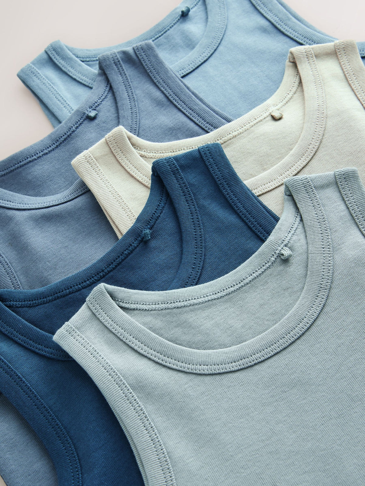 Tonal Blue Vests 5 Pack (1.5-16yrs)