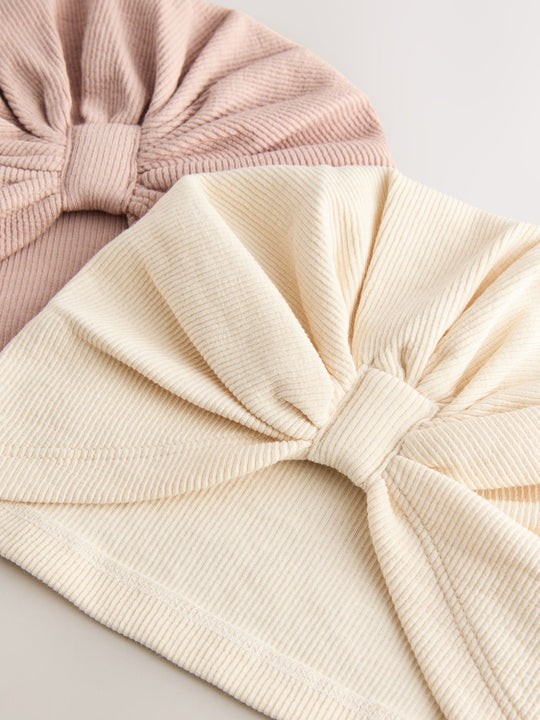 Neutral 2 Pack Baby Turbans (0-18mths)