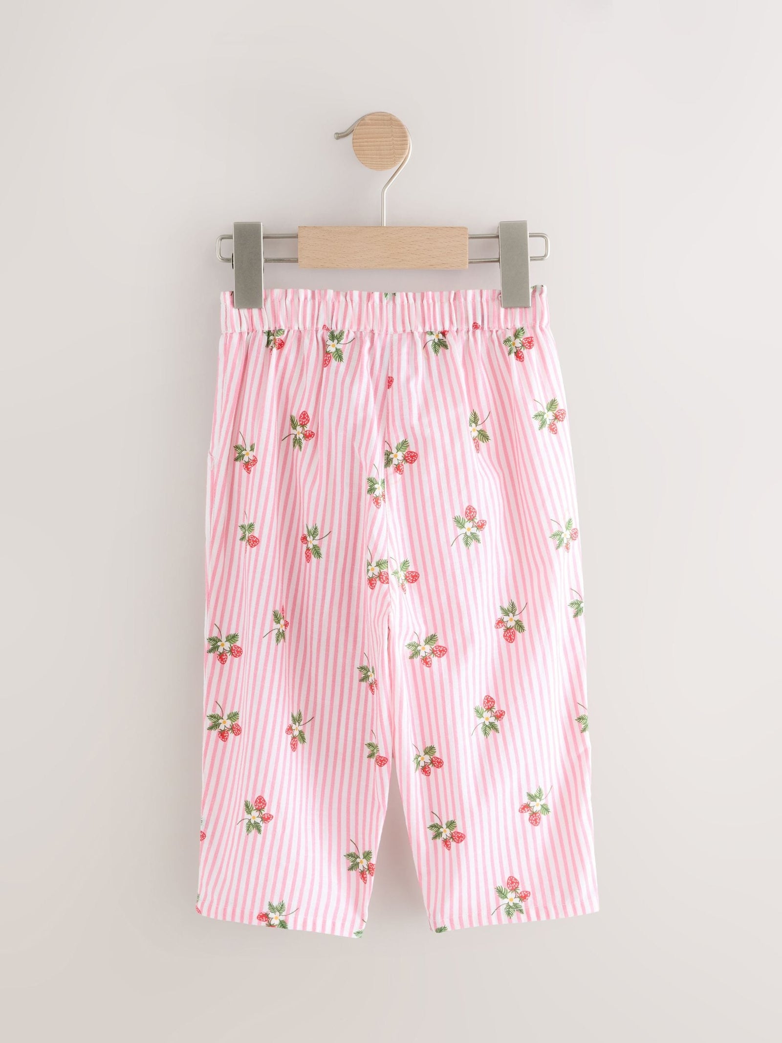Pink Strawberry Print Pull On Trousers (3mths-7yrs)