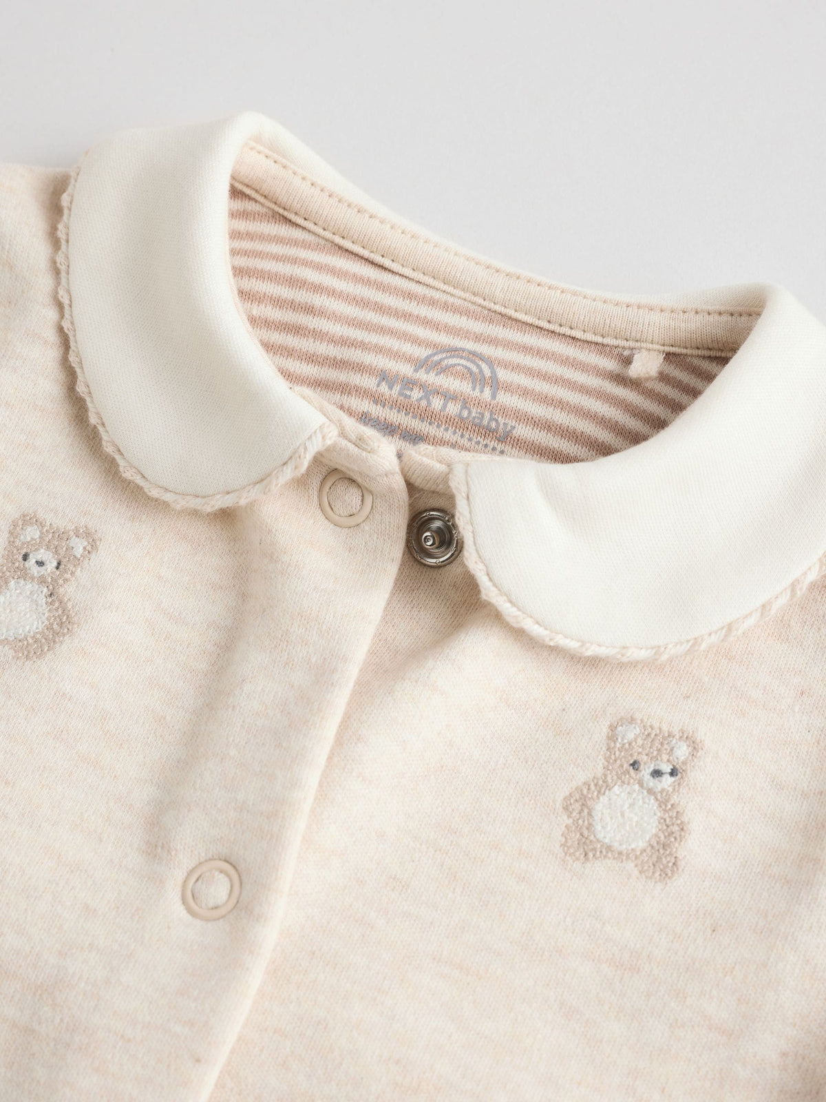 Neutral Collar Baby Sleepsuits 3 Pack (0-2yrs)