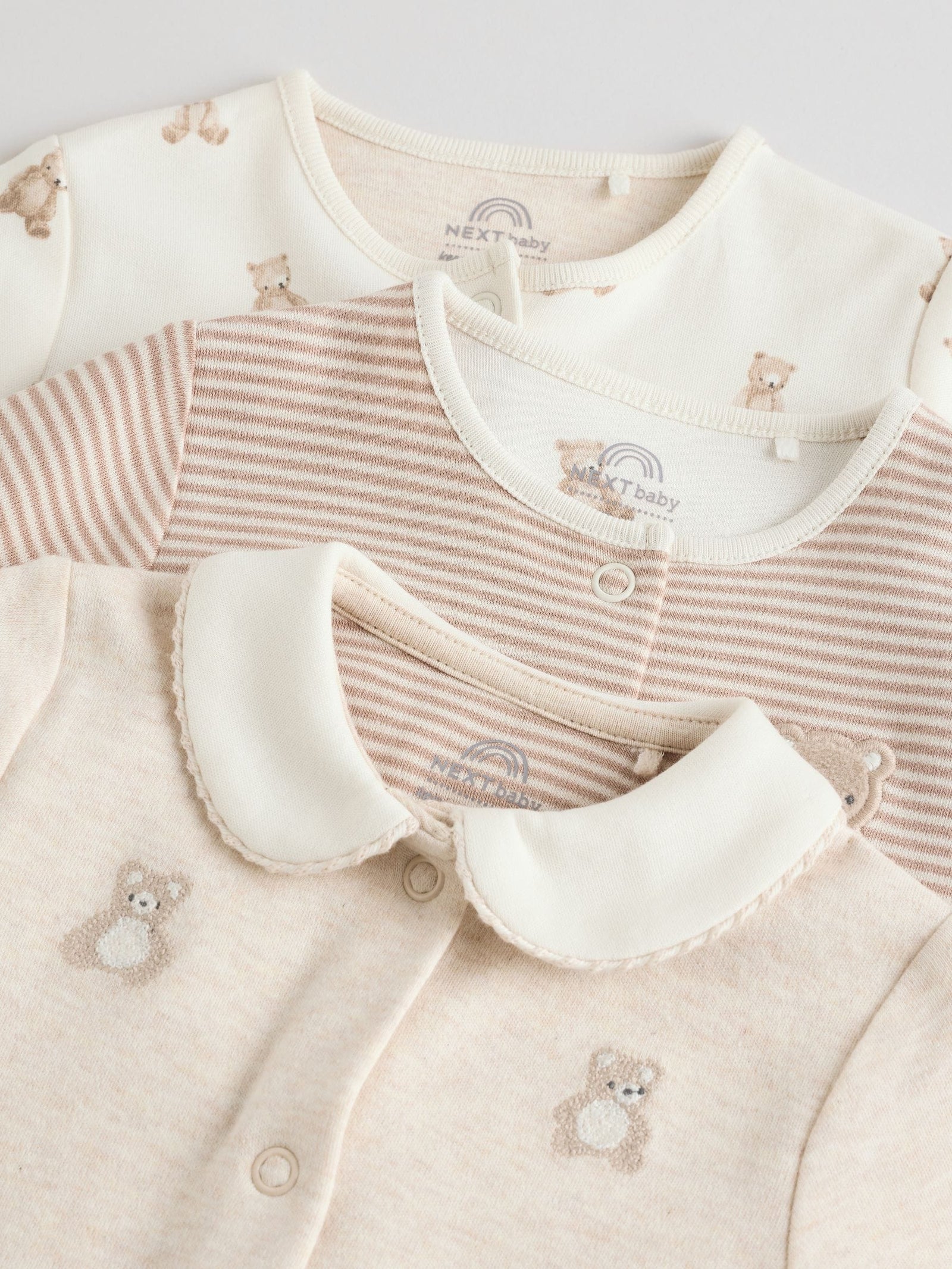 Neutral Baby Sleepsuits 3 Pack (0-2yrs)