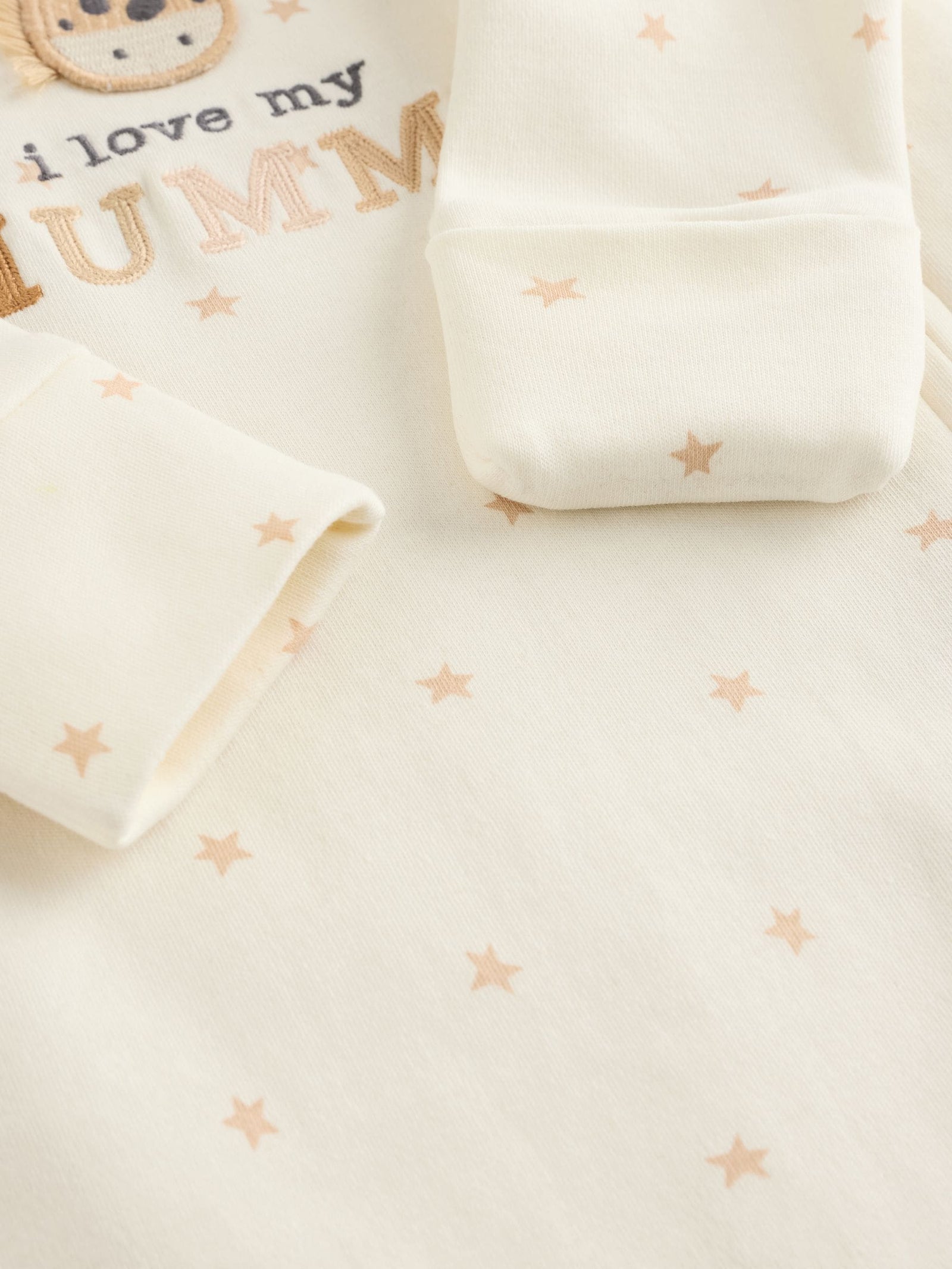 Ecru I Love My Mummy Two Way Zip Baby Sleepsuit (0-18mths)