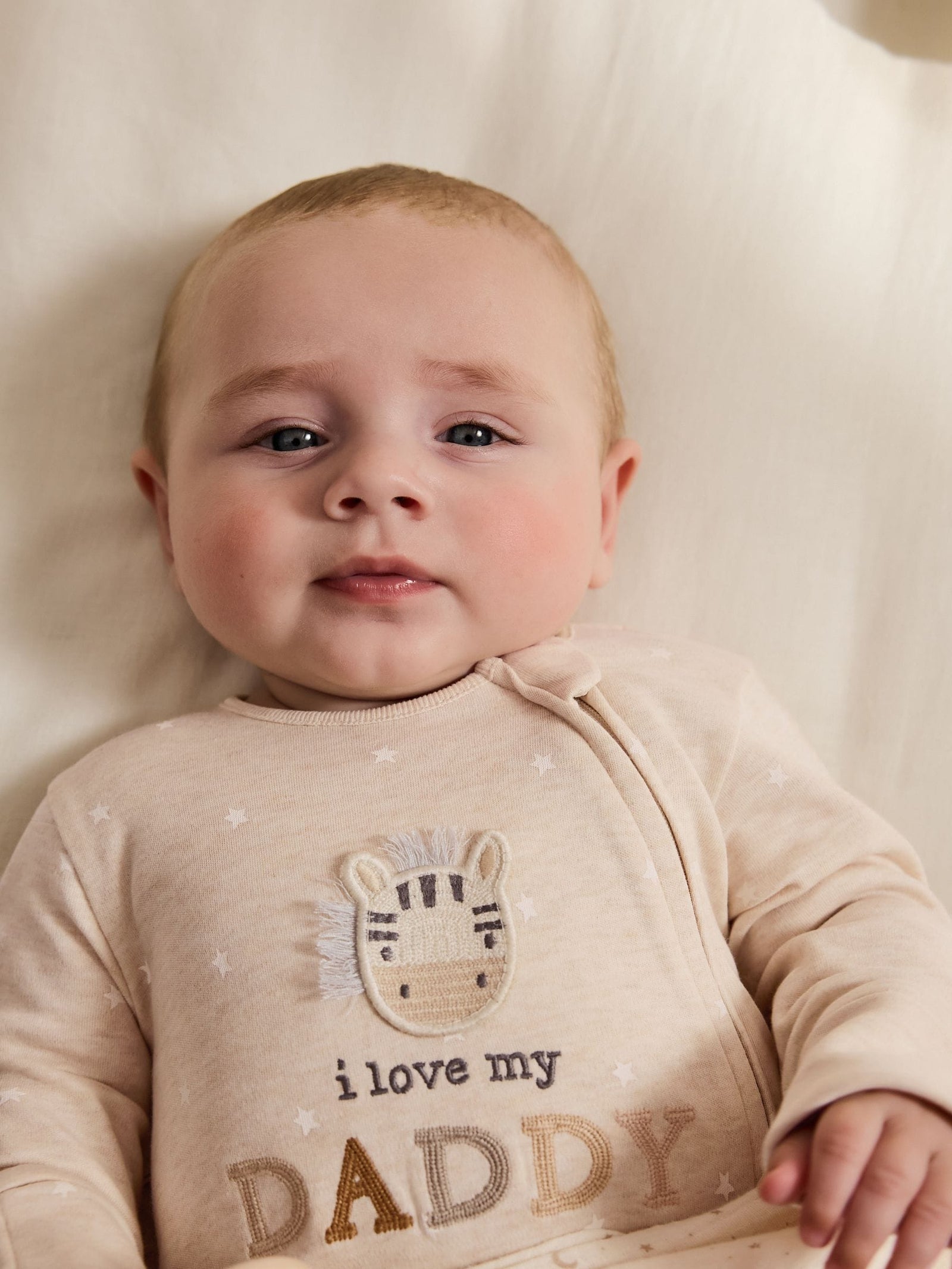 Neutral I Love My Daddy Two Way Zip Baby Sleepsuit (0-18mths)
