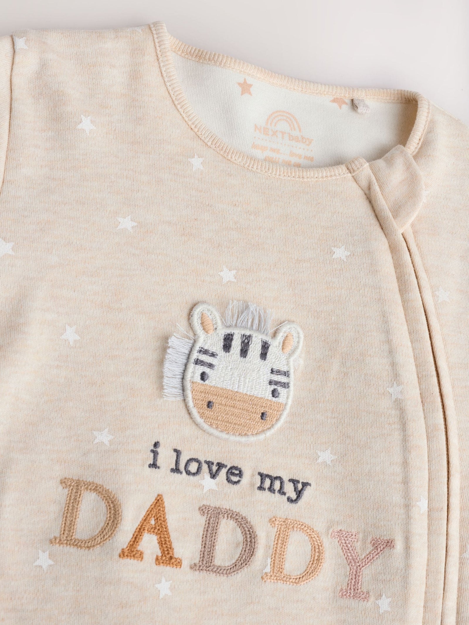 Neutral I Love My Daddy Two Way Zip Baby Sleepsuit (0-18mths)