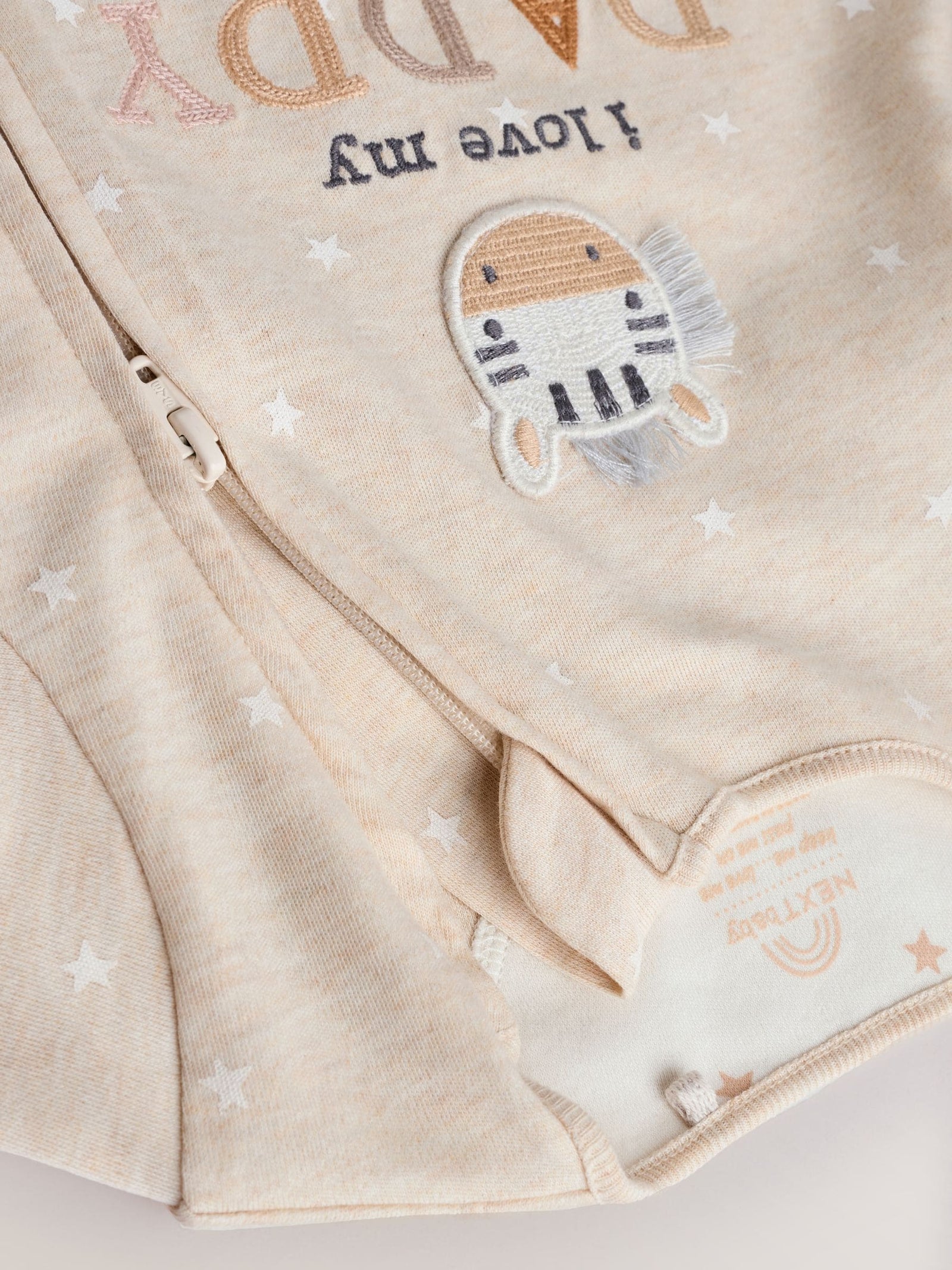 Neutral I Love My Daddy Two Way Zip Baby Sleepsuit (0-18mths)