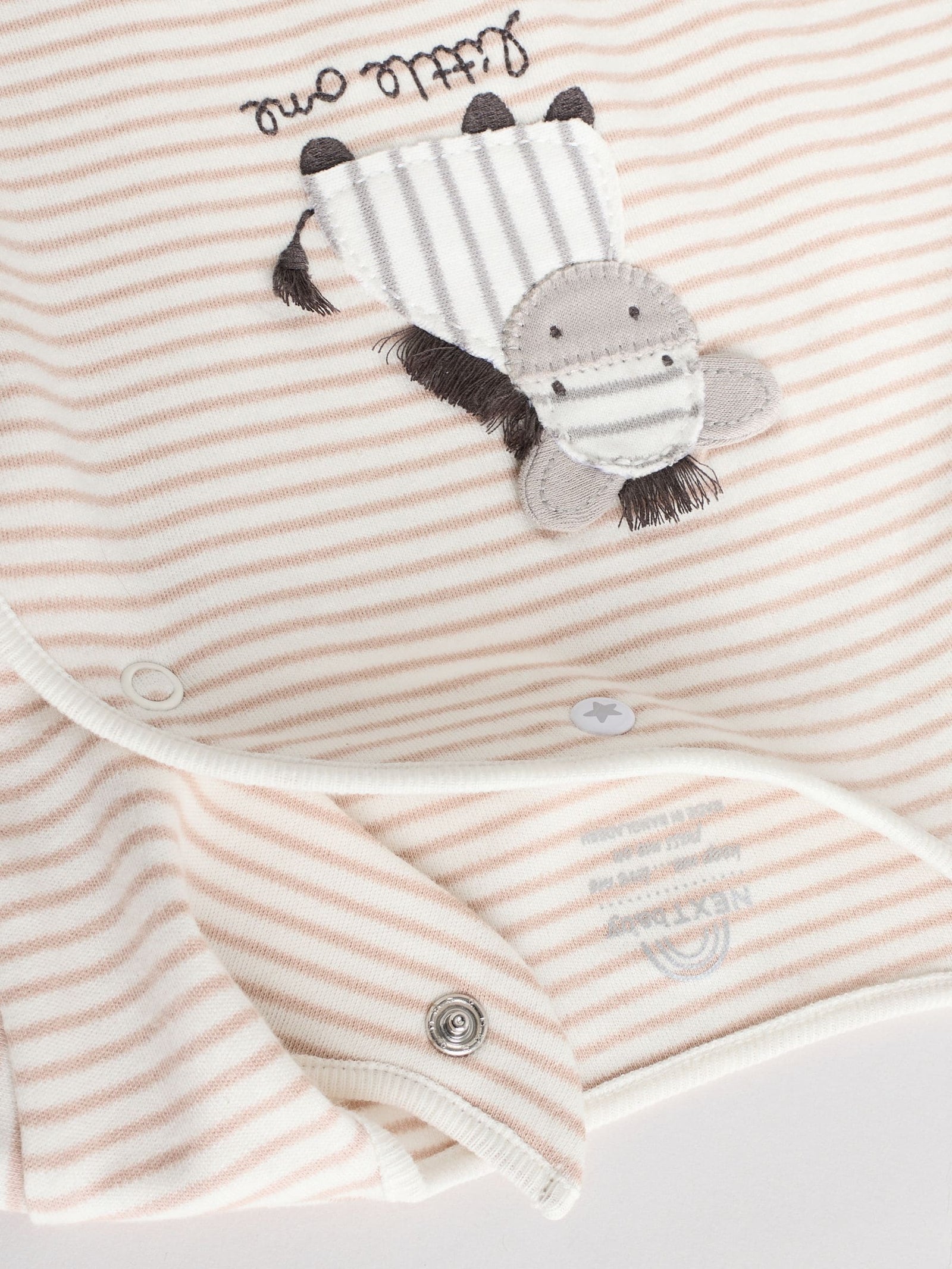 Grey 3 Pack Zebra 100% Cotton Baby Sleepsuits (0-2yrs)