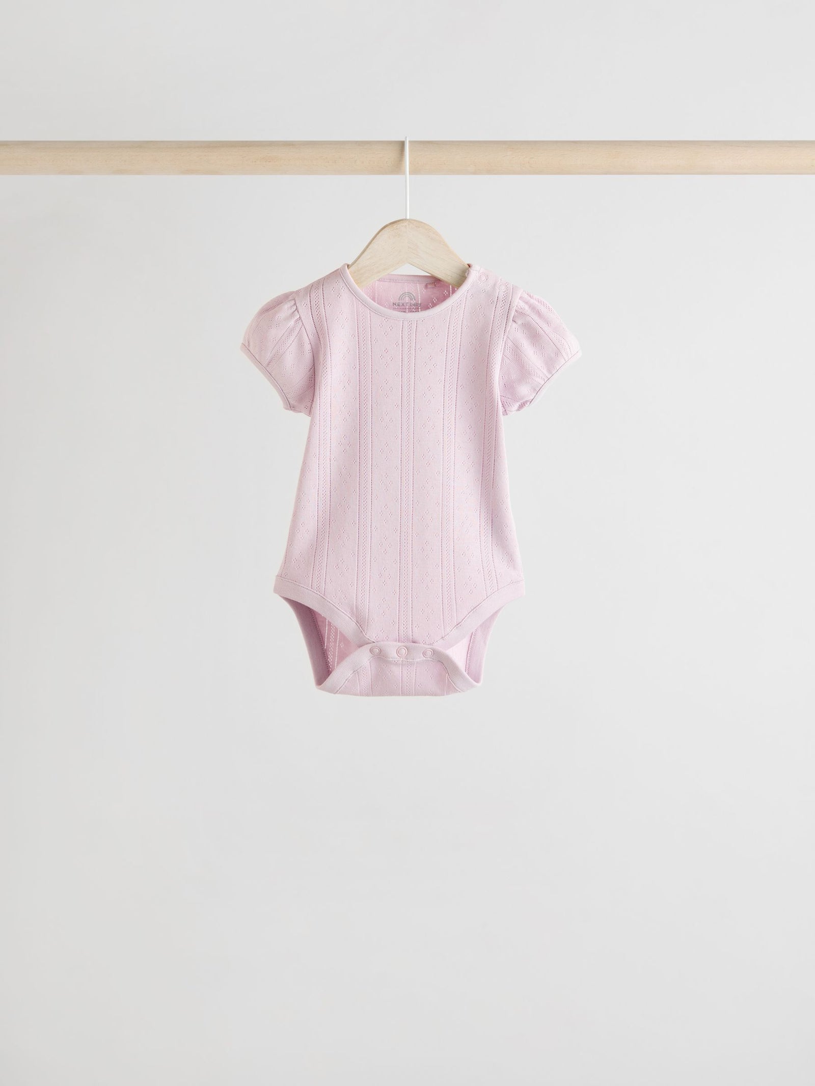 Pastels 5 Pack Short Sleeve Pointelle Baby Bodysuits