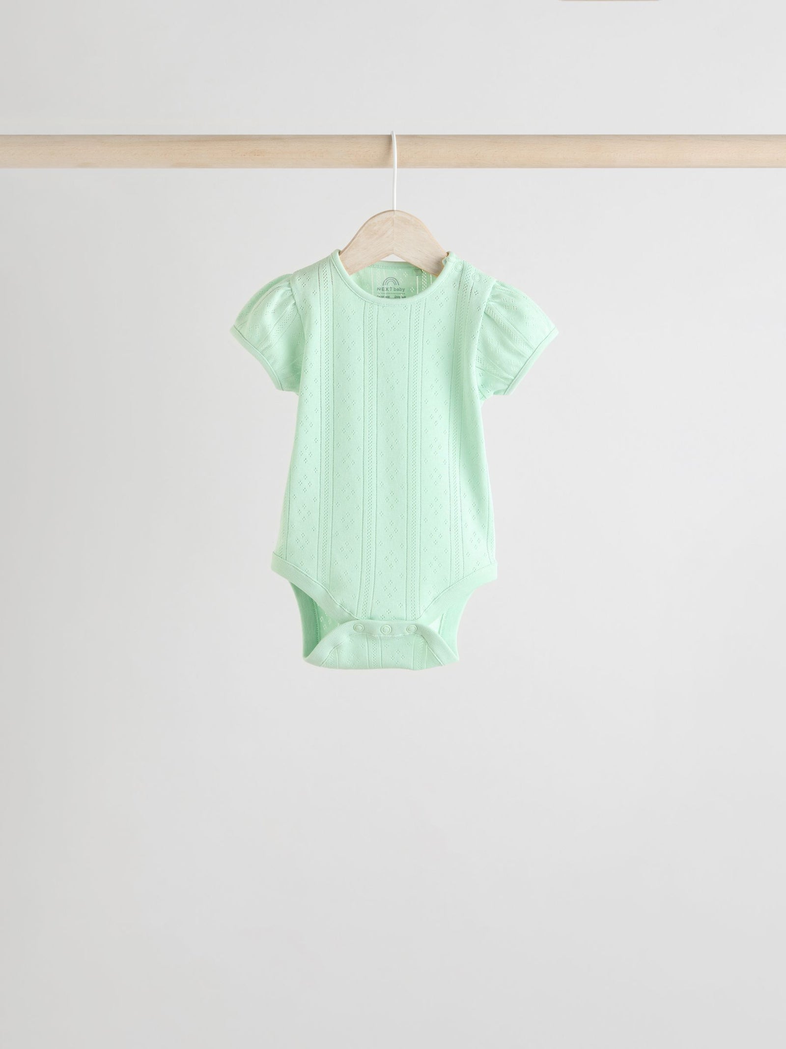 Pastels 5 Pack Short Sleeve Pointelle Baby Bodysuits