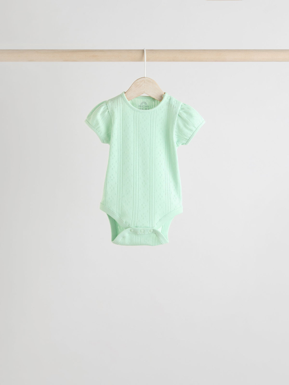 Pastels 5 Pack Short Sleeve Pointelle Baby Bodysuits