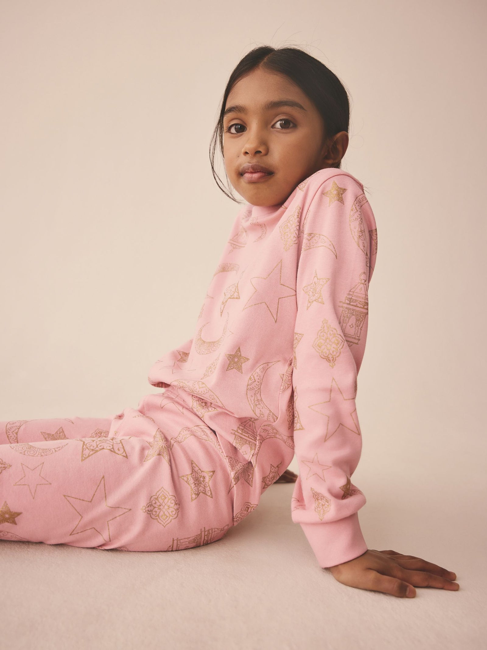 Pink Girls Eid/Ramadan Matching Family Pyjamas Set