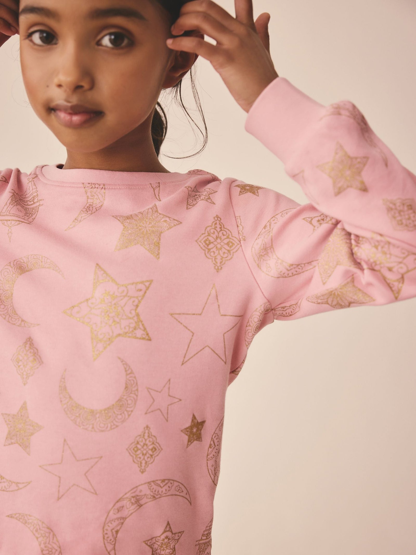 Pink Girls Eid/Ramadan Matching Family Pyjamas Set