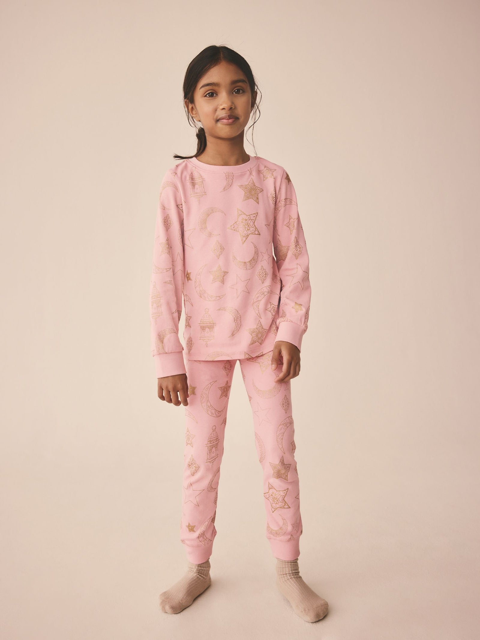 Pink Girls Eid/Ramadan Matching Family Pyjamas Set