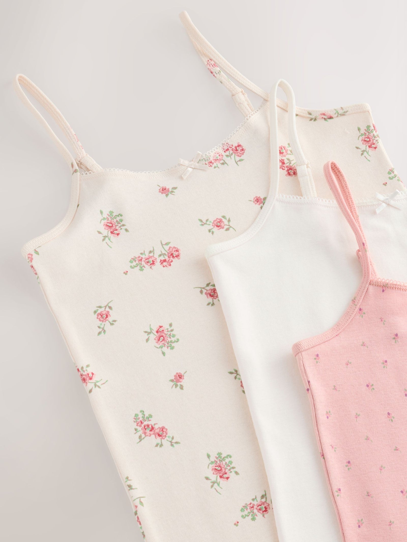 Pink Strappy Printed Cami Vests 3 Pack (1.5-16yrs)