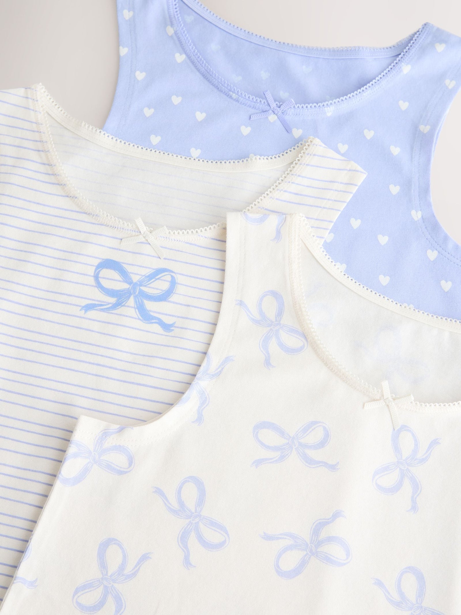 Blue Printed Vests 3 Pack (1.5-16yrs)