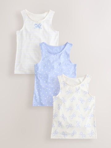 Blue Printed Vests 3 Pack (1.5-16yrs)