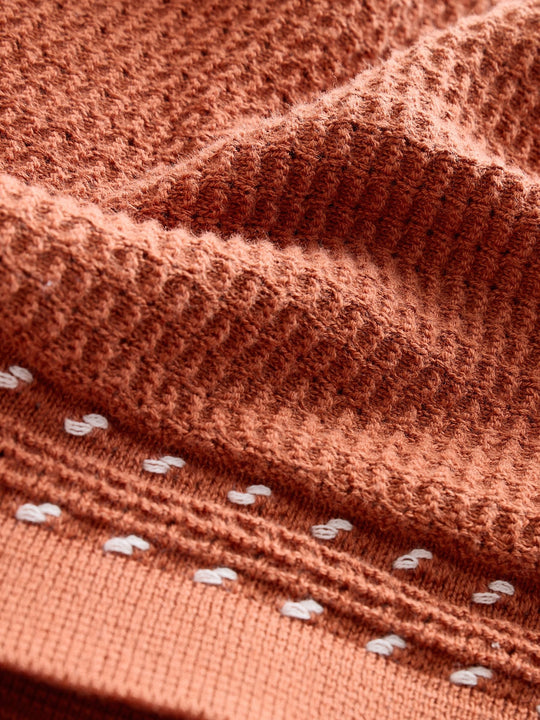 Rust Brown 100% Cotton Short Sleeve Knitted Polo Shirt (3-16yrs)