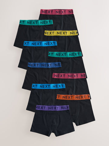 Black with Varsity Waistband Trunks 10 Pack (1.5-16yrs)