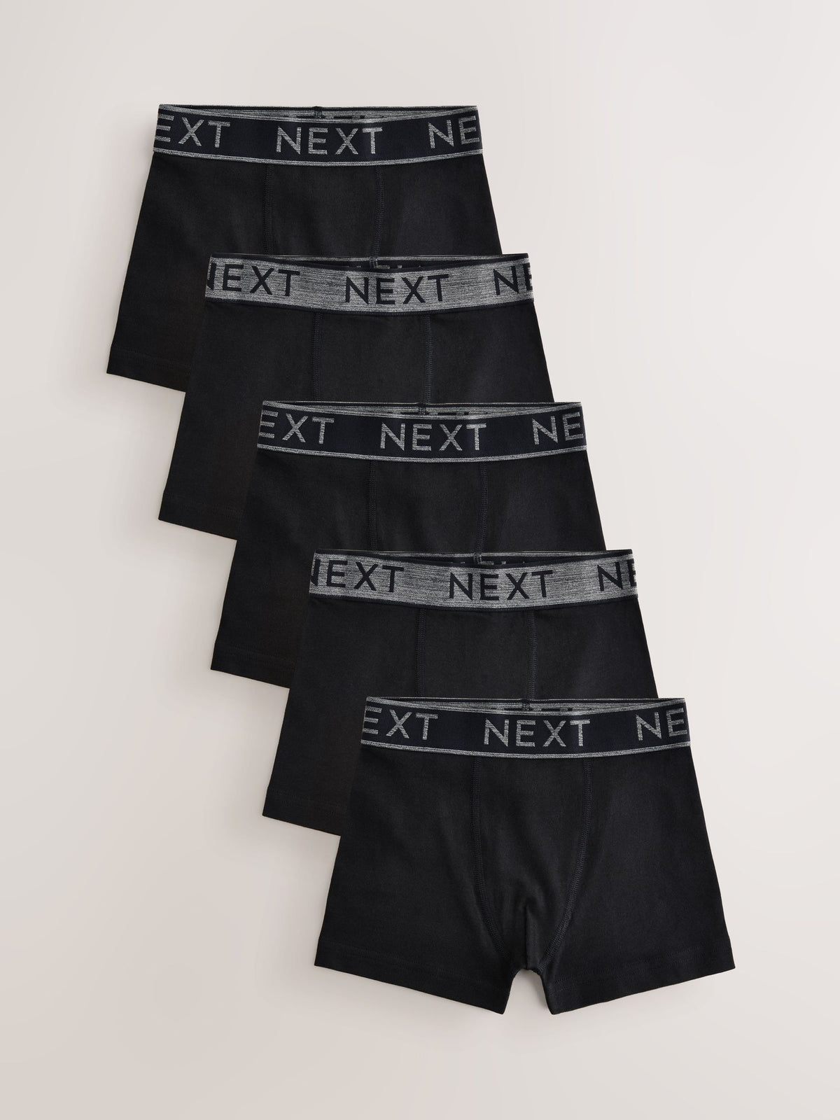 Black with Grey Waistband Trunks 5 Pack (1.5-16yrs)