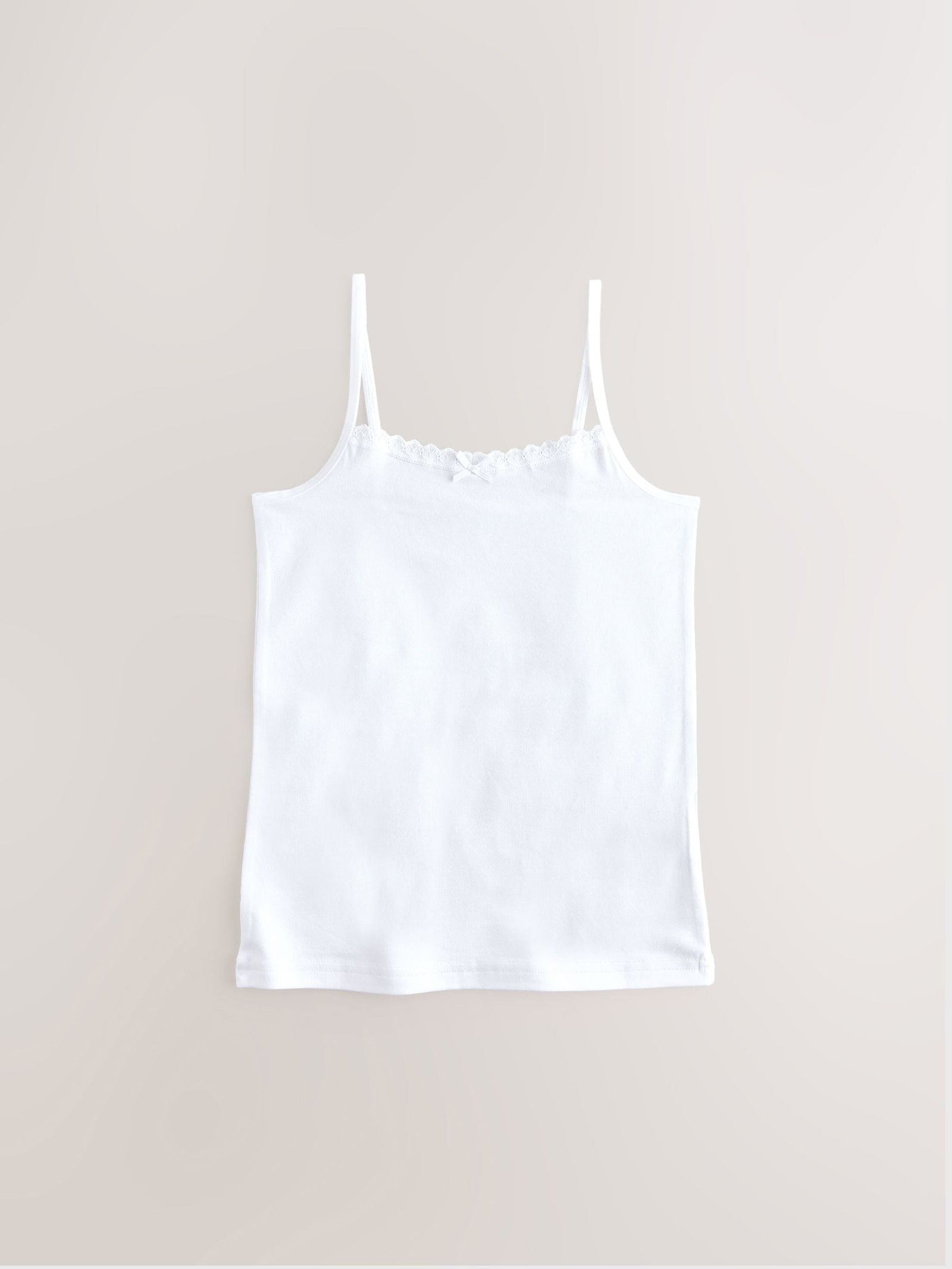 White 3 Pack Elastic Strappy Cami Vests (1.5-16yrs)