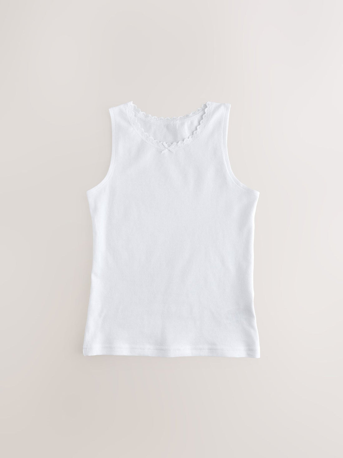 White 5 Pack Lace Trim Vest (1.5-16yrs)