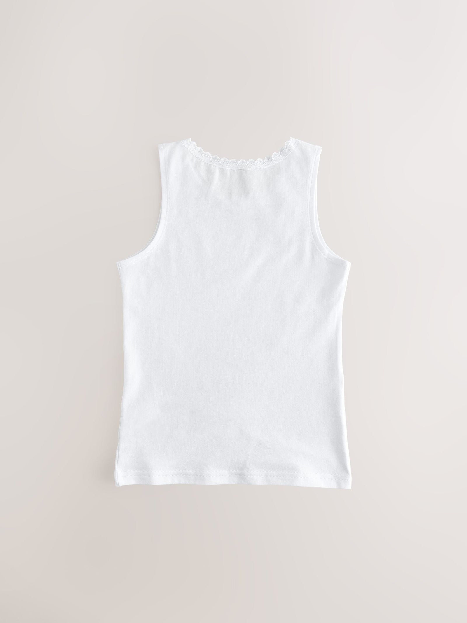 White 5 Pack Lace Trim Vest (1.5-16yrs)