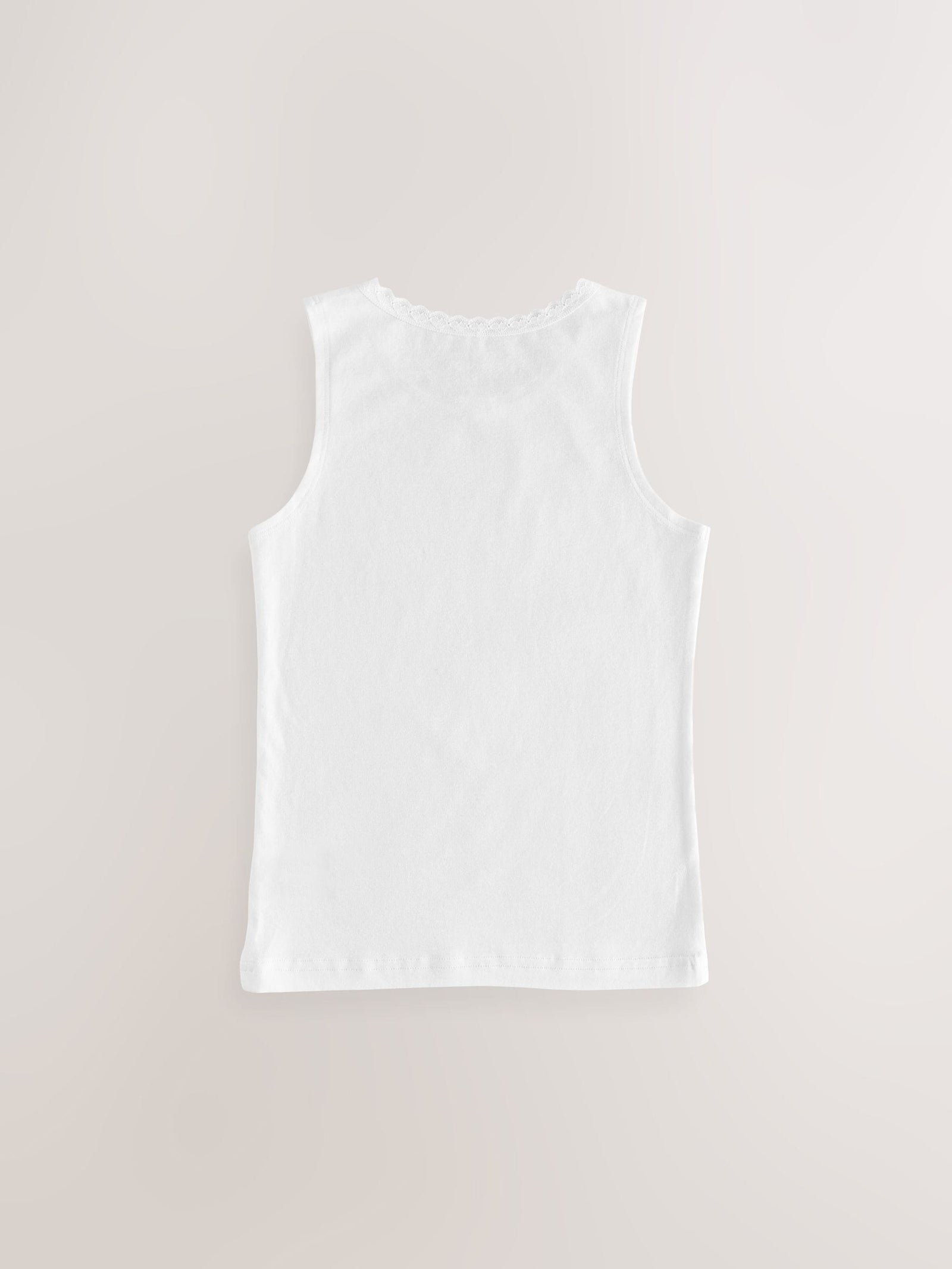 White 3 Pack Lace Trim Vest (1.5-16yrs)