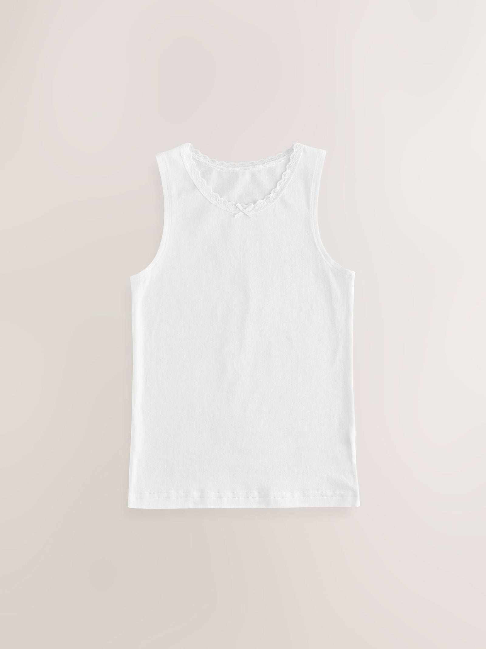 White 3 Pack Lace Trim Vest (1.5-16yrs)