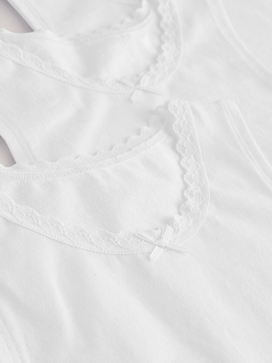 White 3 Pack Lace Trim Vest