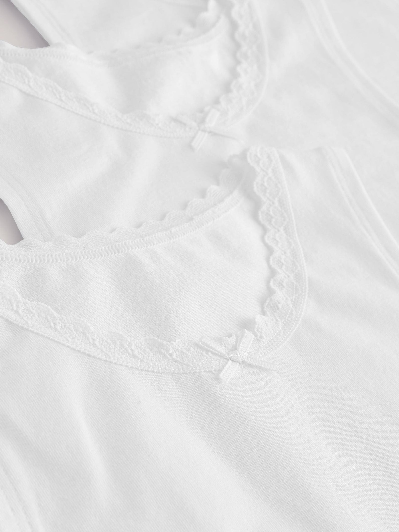 White 3 Pack Lace Trim Vest