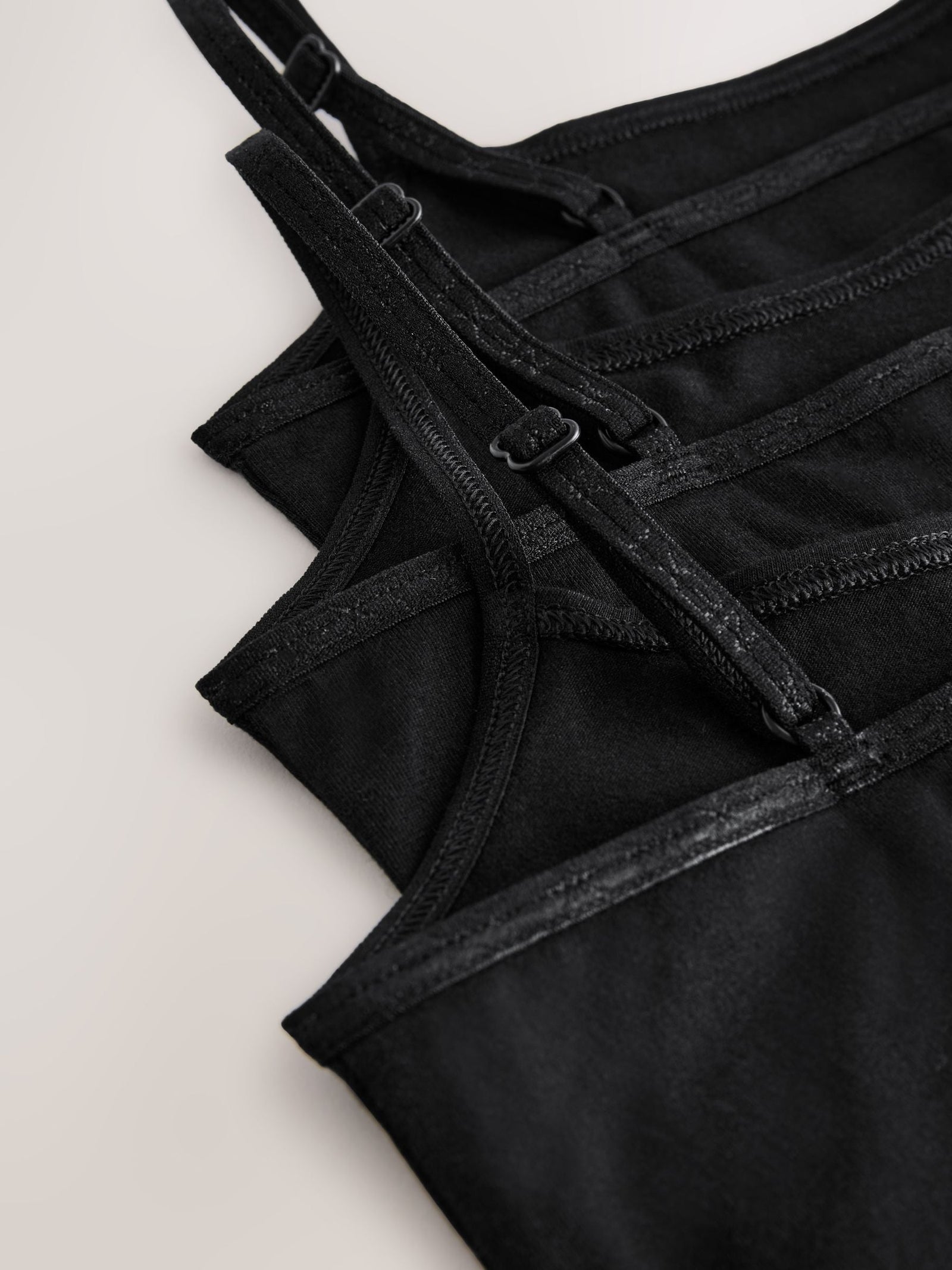 Black Strappy Cami Vests 3 Pack (1.5-16yrs)