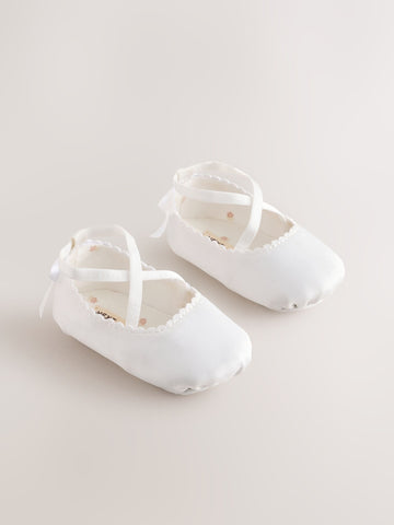 White Bow Occassion Shoes (0-24mths)