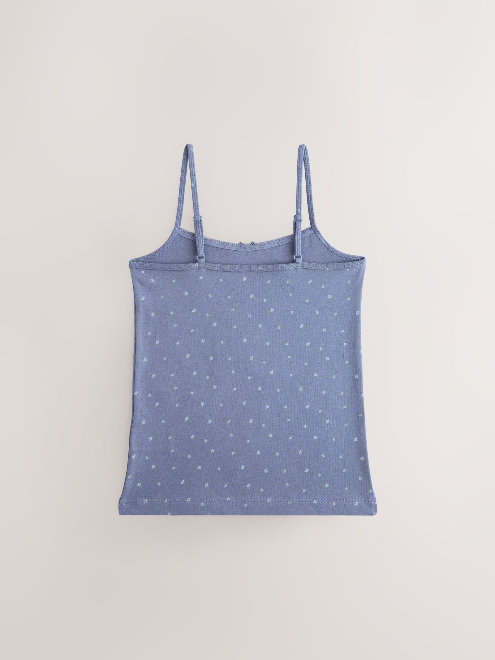 Blue Strappy Printed Cami Vests 3 Pack (1.5-16yrs)