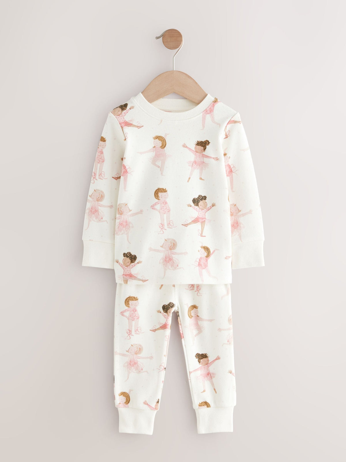 Pink/Cream Ballerina Snuggle Pyjamas 3 Pack (9mths-12yrs)