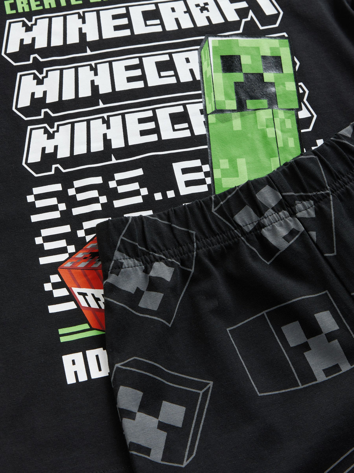 Green/Black Minecraft Short Pyjamas 2 Pack (5-14yrs)