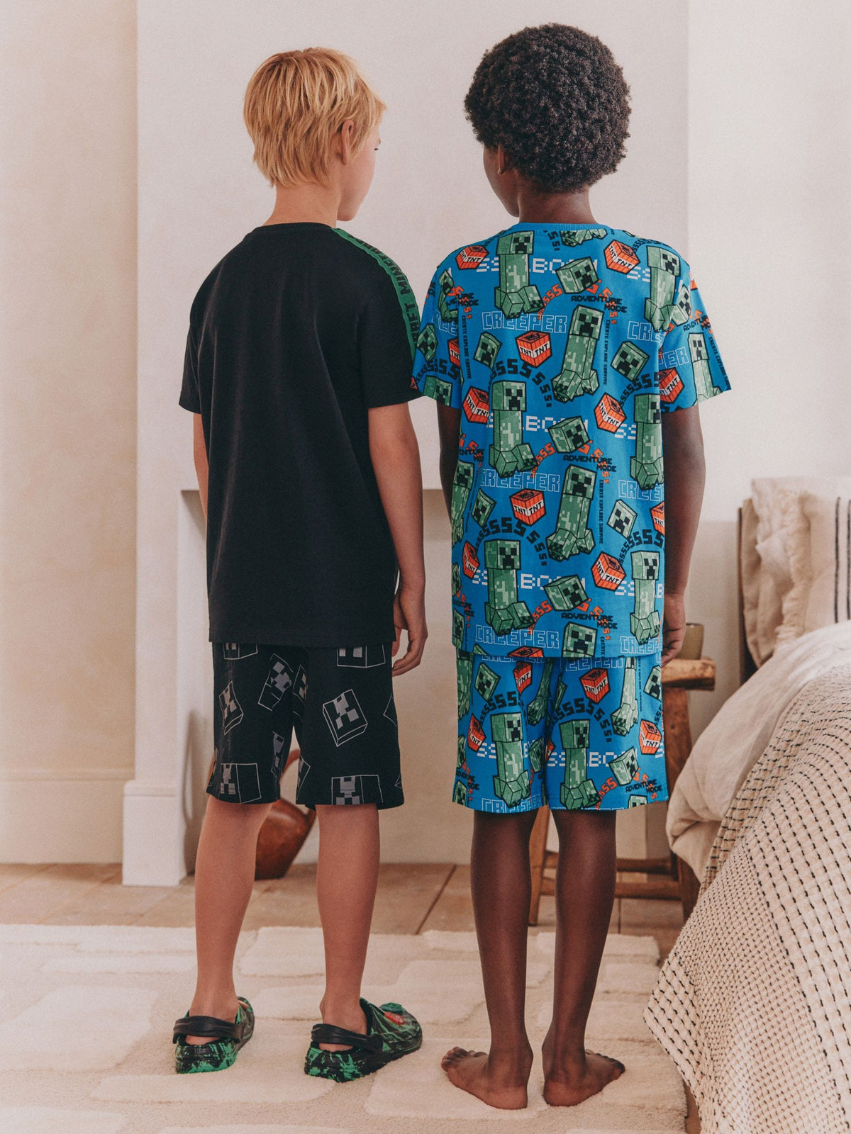 Green/Black Minecraft Short Pyjamas 2 Pack (5-14yrs)