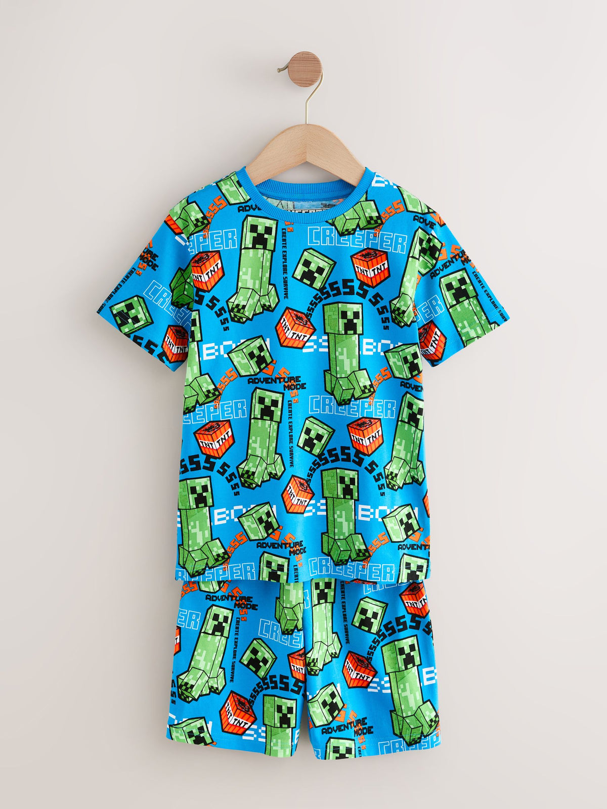 Green/Black Minecraft Short Pyjamas 2 Pack (5-14yrs)