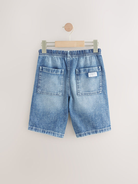 Bleach/Mid Blue Bermuda Pull On Denim Shorts 2 Pack (3-16yrs)