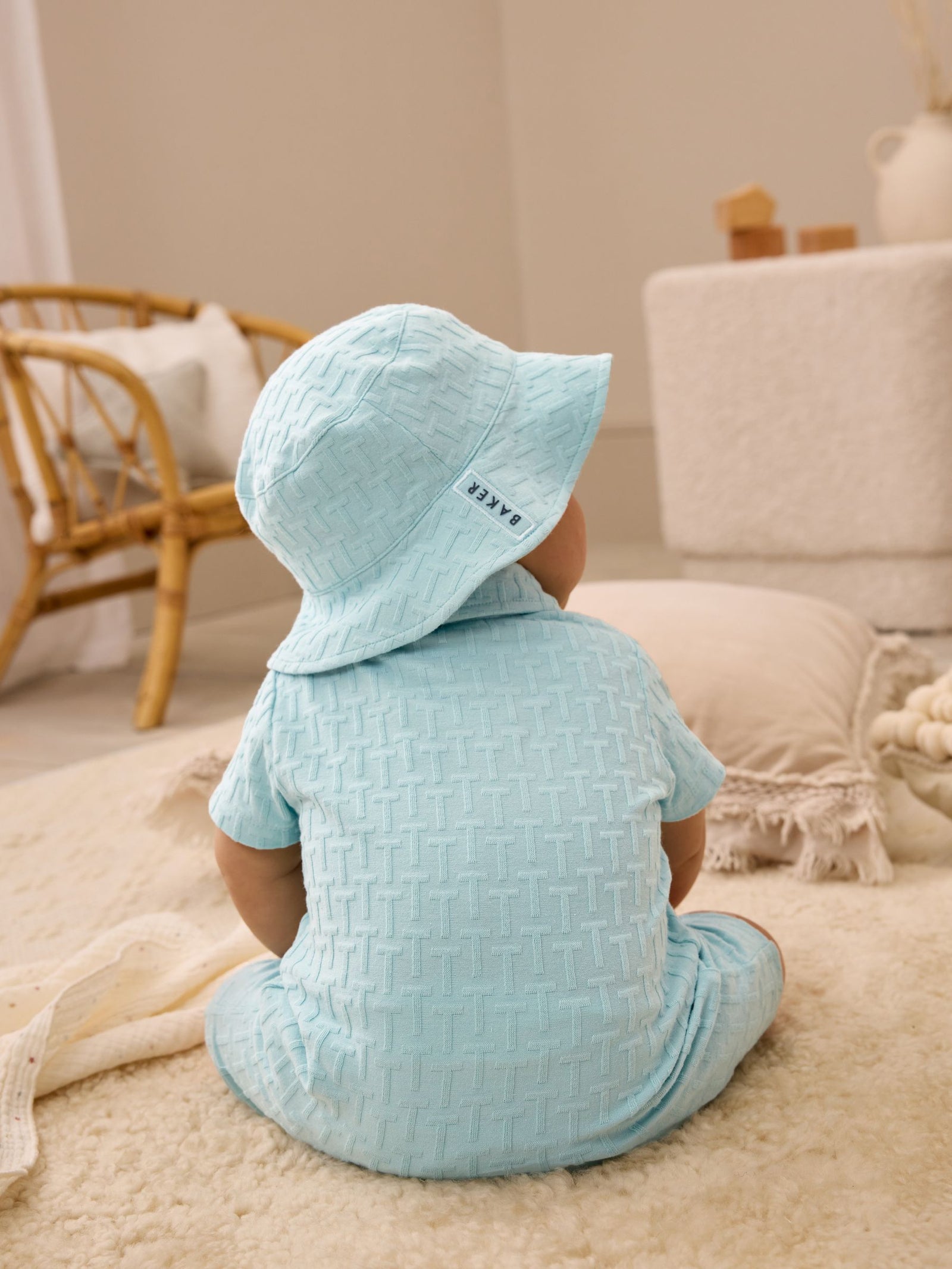 Baker by Ted Baker Textured Romper and Hat Set