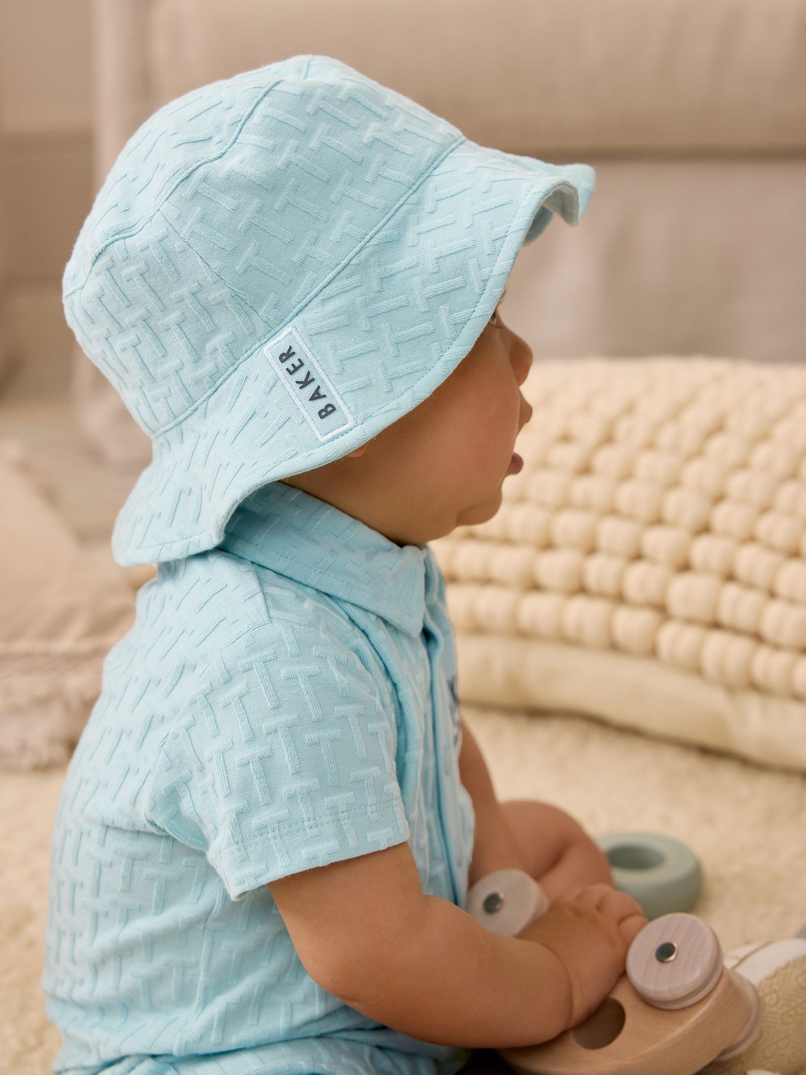 Baker by Ted Baker Textured Romper and Hat Set