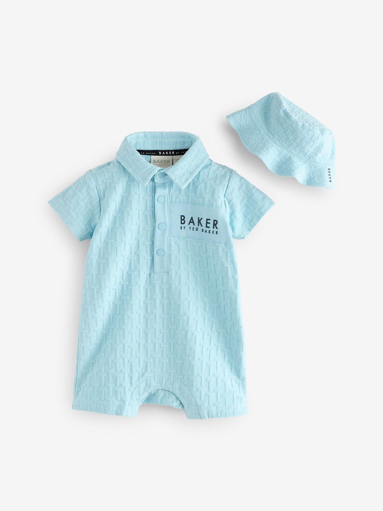 Baker by Ted Baker Textured Romper and Hat Set