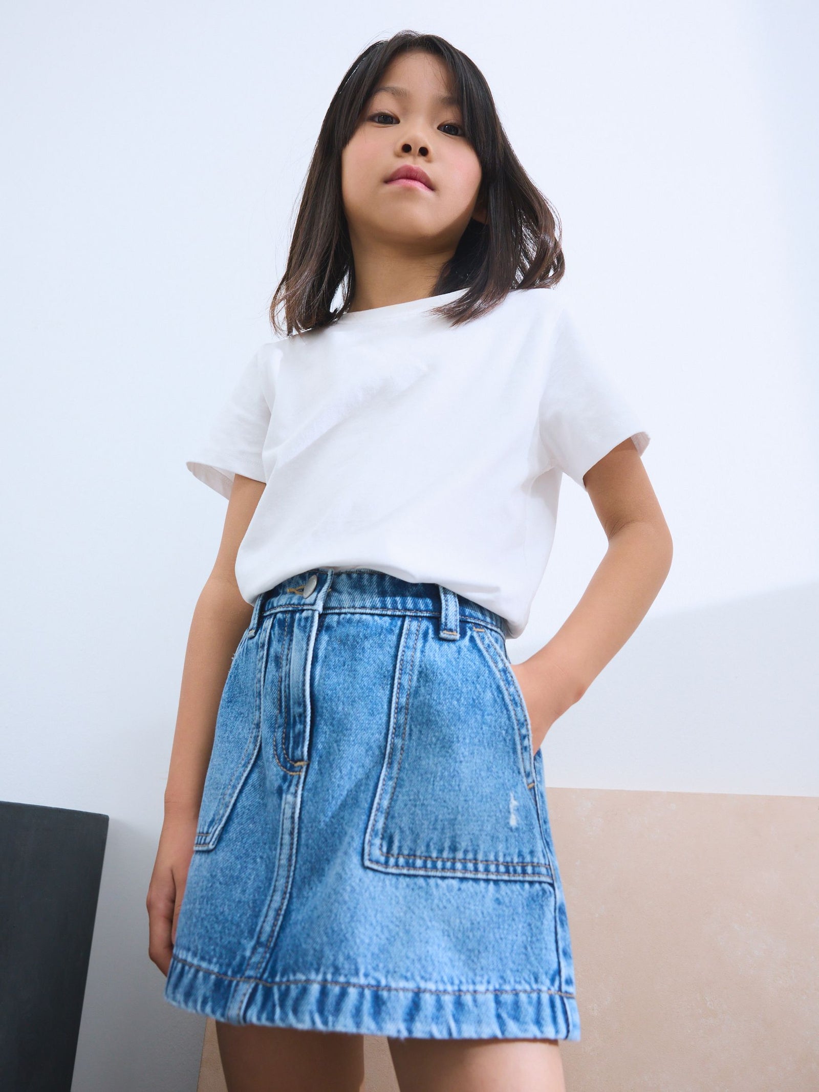 Mid Blue Denim Skirt (3-16yrs)