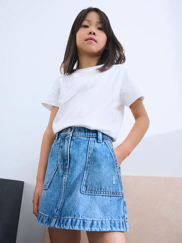 Mid Blue Denim Skirt (3-16yrs)