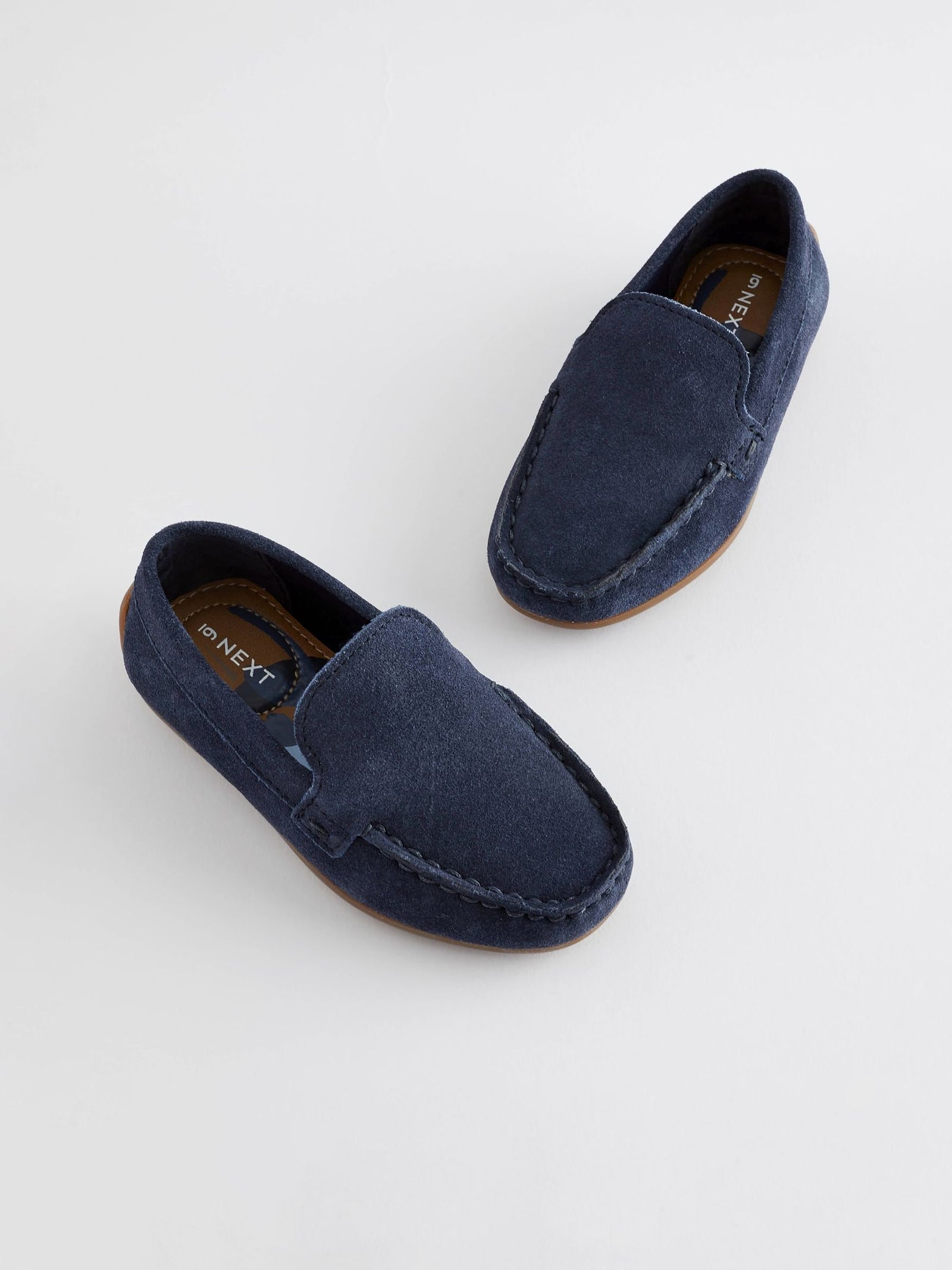 Navy Blue Wide Fit (G) Suede Slip-Ons Loafer Shoes