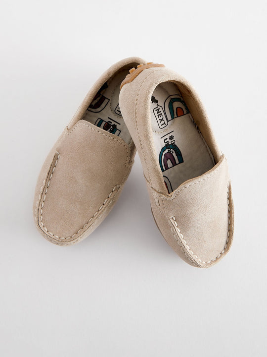 Natural Stone Wide Fit (G) Suede Slip-Ons Loafer Shoes